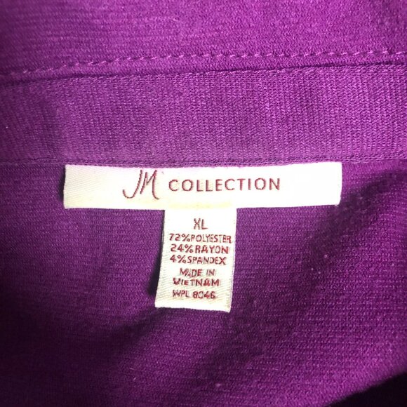 JM Collection Purple Jacket Womens Size XL Button Up Blazer Jacket Office - Picture 5 of 6